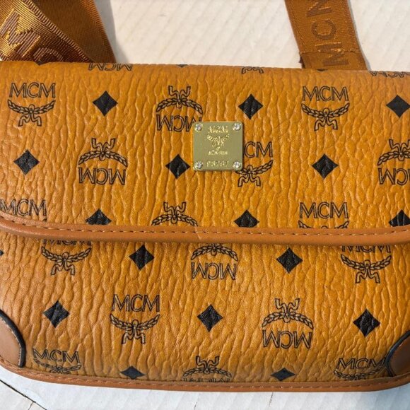 MCM #P8767 Shoulder Bag/Purse   Cognac color w/Dust cover NEW - Picture 7 of 12